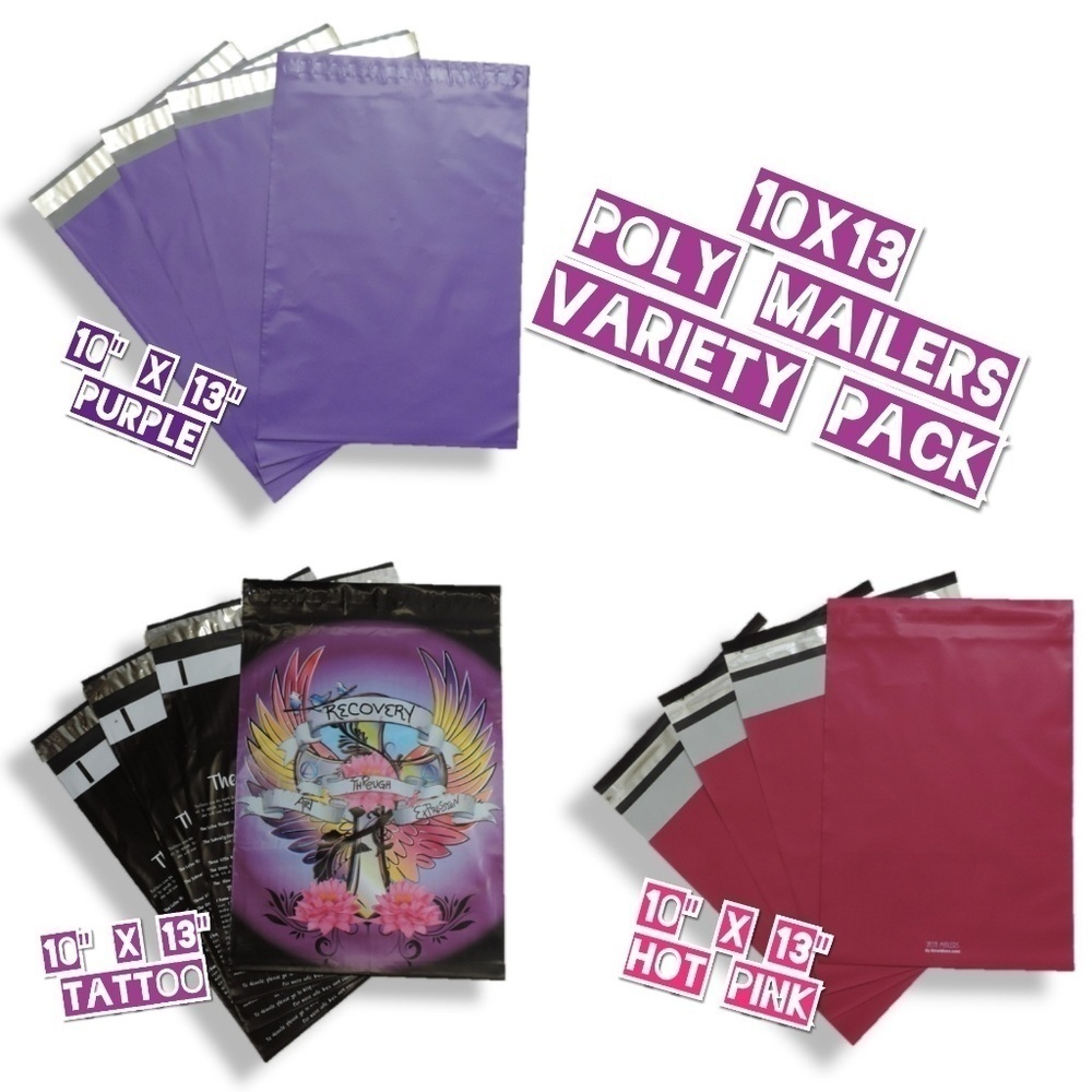 120 Mix Poly Mailer Bundle 10"x13" (40 ea)